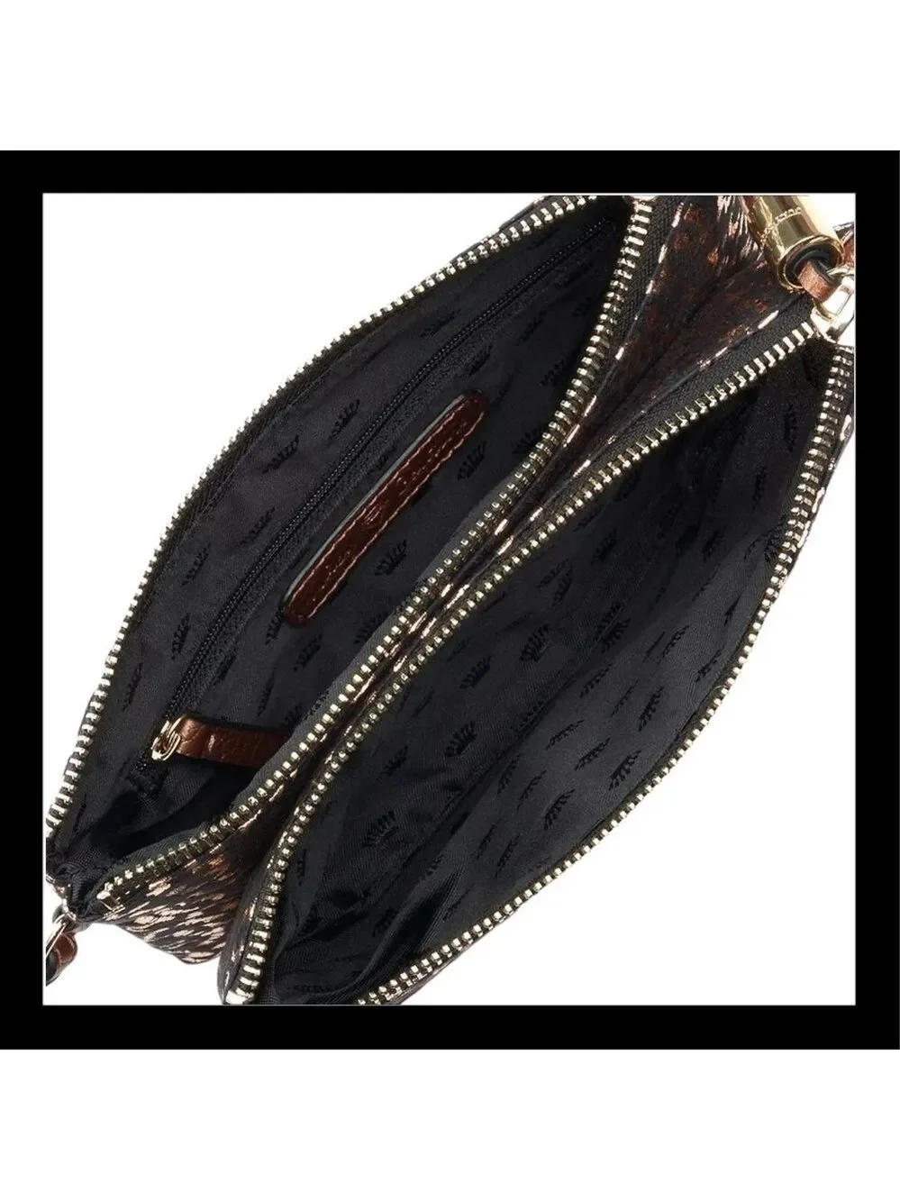 Juicy Couture Leopard Logo Wristlet Small Handbag in Black & Copper